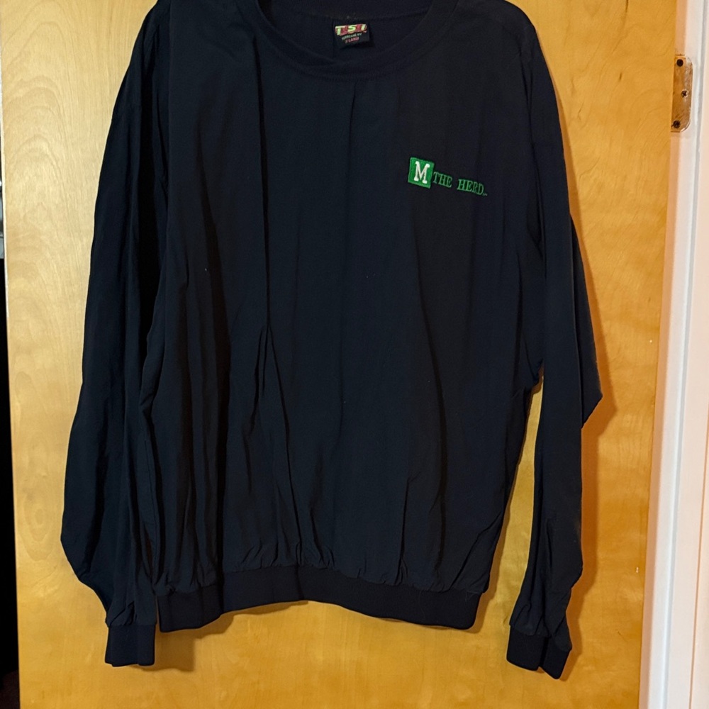 Stylish Black Crewneck with Green Accent
